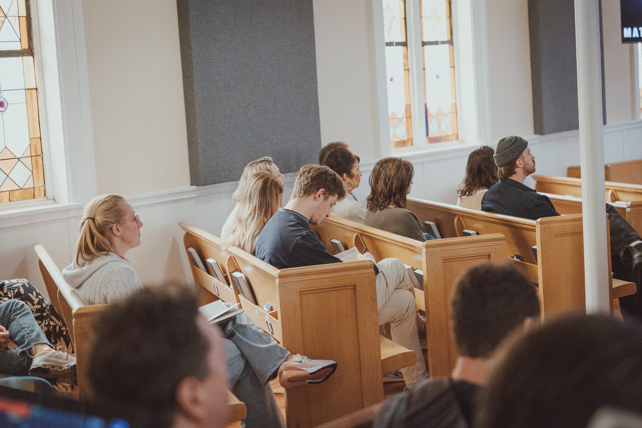 River City Church gathered together in the sanctuary